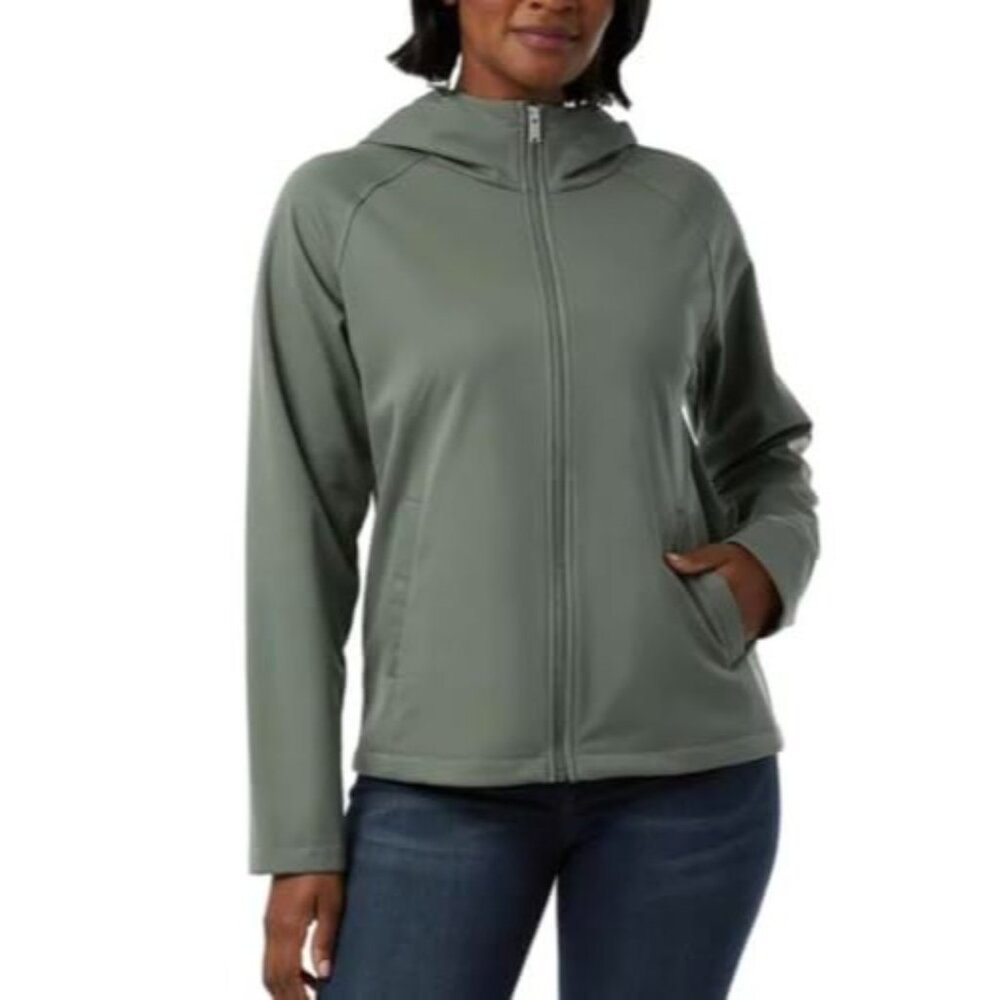 32 Degrees Heat NWT Women's Fleeced Line Hooded Full Zip Softshell Jacket, XXL - Picture 2 of 14